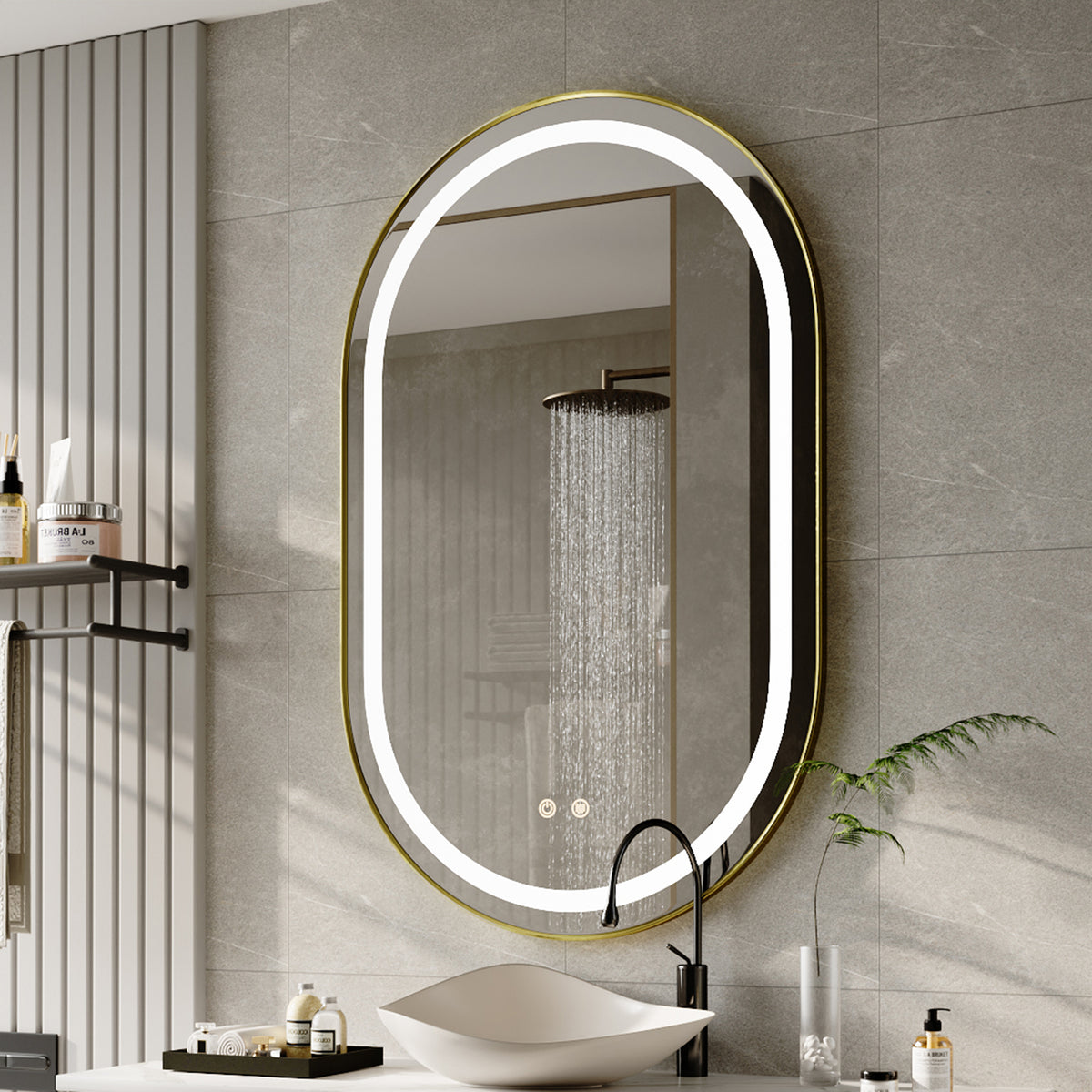 Wall Mounted Oval LED Bathroom Mirror