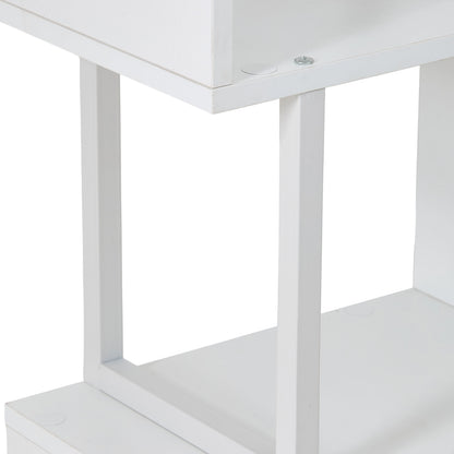 S-shaped Geometric Storage Rack with LED Lights