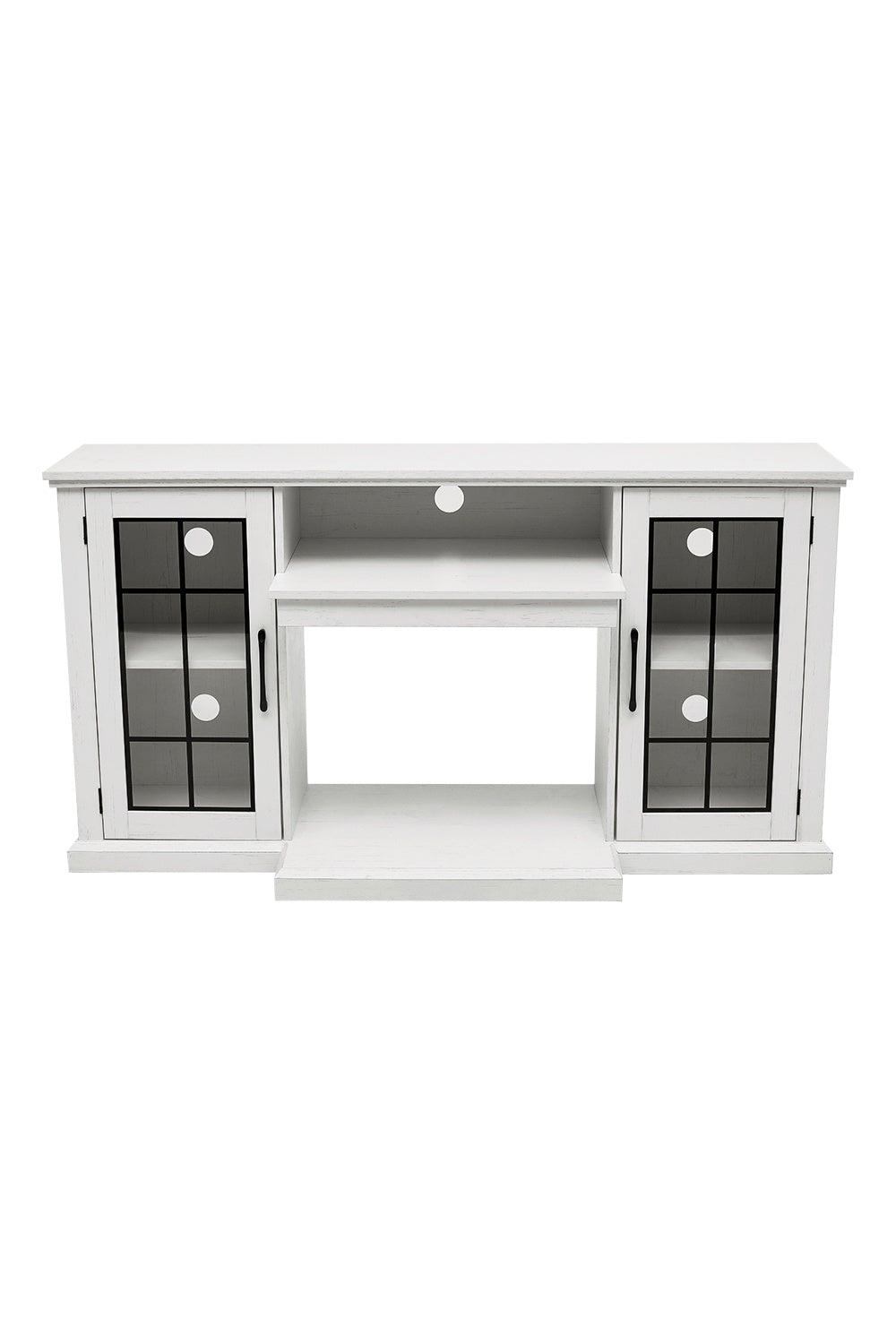 Electric Fireplace TV Stand with Glass Door Storage