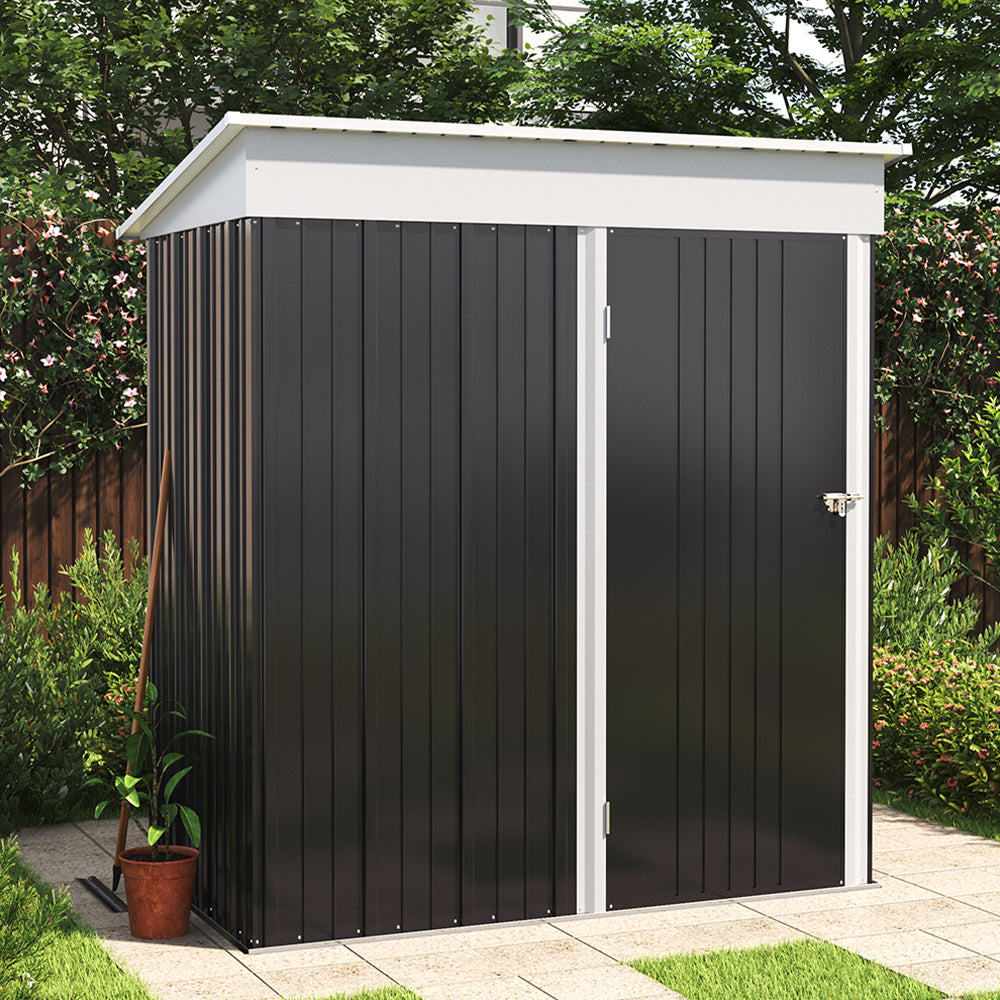 3X5FT Outdoor Metal Garden Storage Shed with Shelves