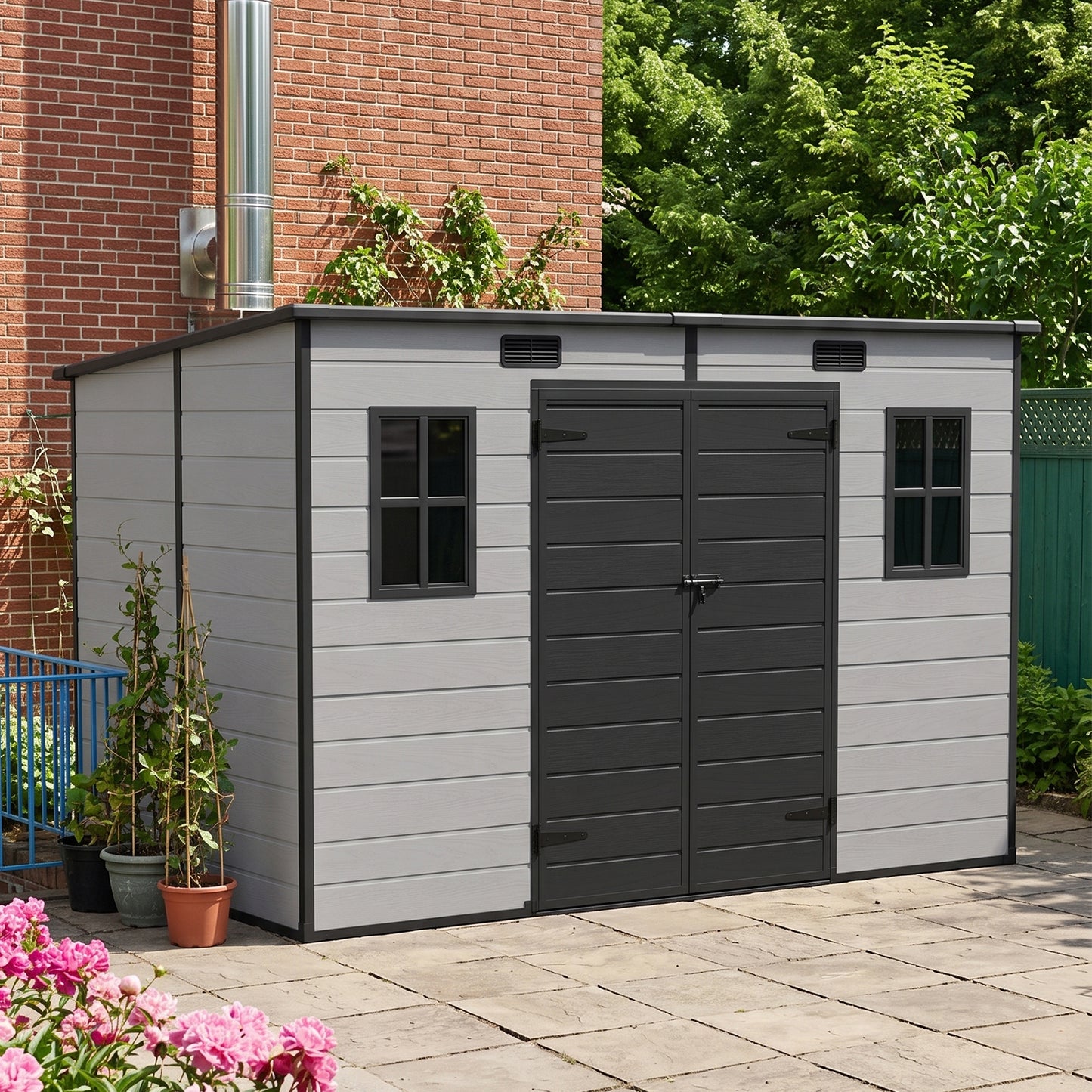 10 x 6FT Outdoor Garden Pent Roof Tool Storage Shed