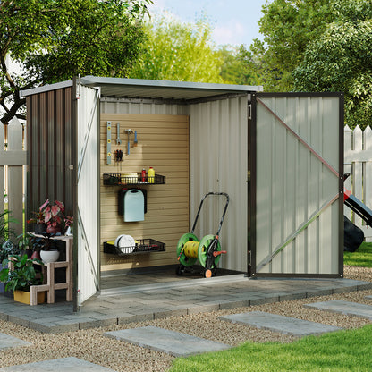 4.6 x 2.9 ft Metal Garden Storage Shed with Pent Roof & Lockable Doors