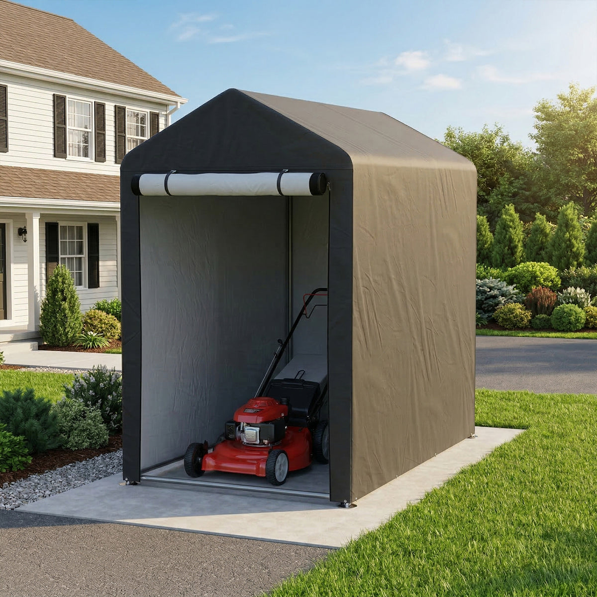 3 x 5 ft Portable Garden Storage Shelter with Roll-Up Door
