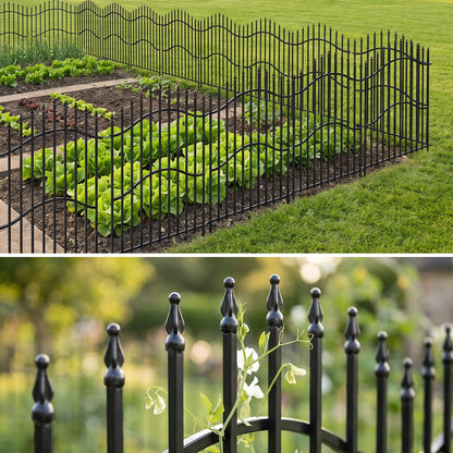 5-Pack Decorative Metal Garden Fence Panels