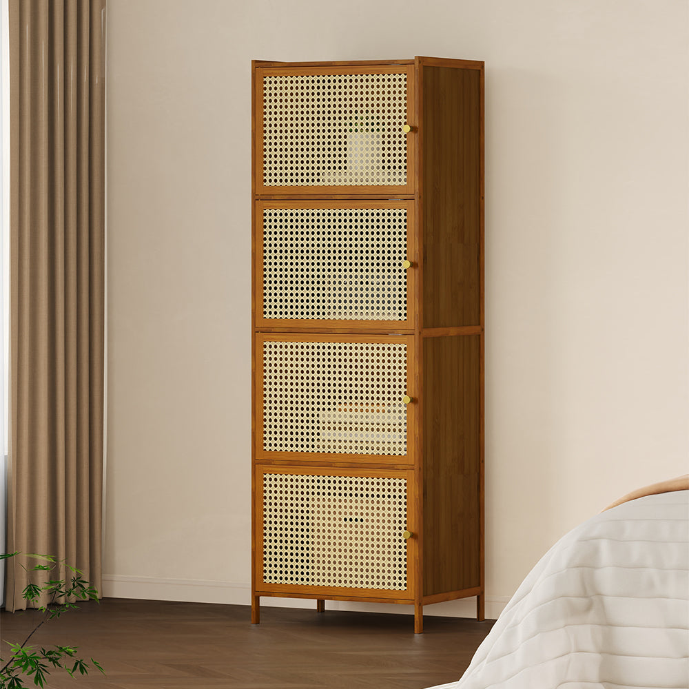 Narrow Bookcase Storage Cabinet with Doors