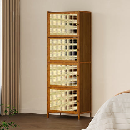 Narrow Bookcase Storage Cabinet with Doors