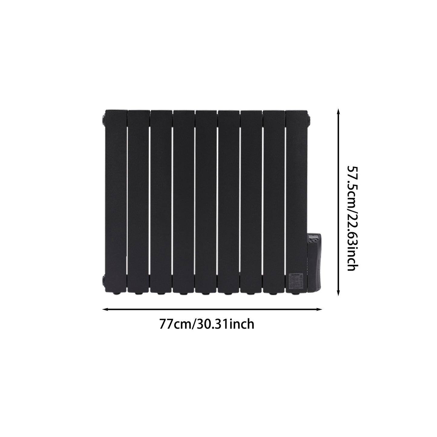 Black 900W Electric Oil Filled Radiator Space Heater with LED Screen
