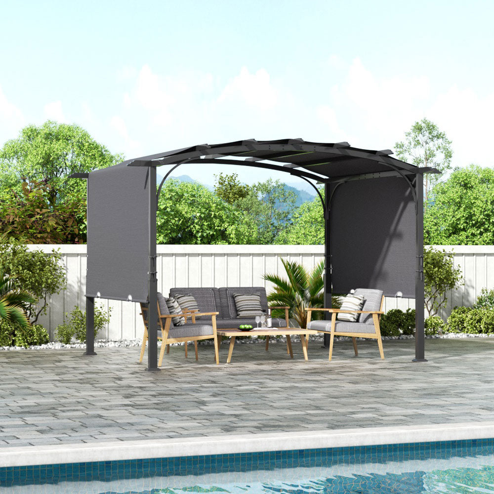 Retractable Arc-Shaped Steel Pergola