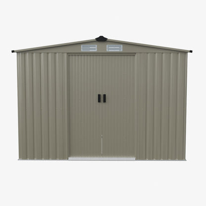 8 x 6 ft Metal Garden Storage Shed with Apex Roof & Double Doors