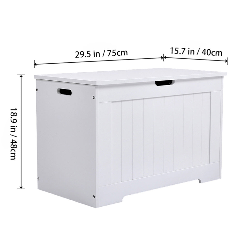 White Wooden Storage Chest Organiser Box