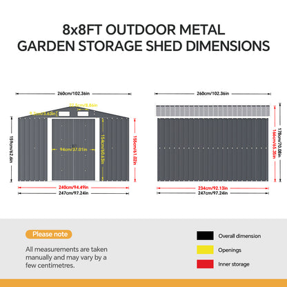 Steel Garden Storage Shed with Apex Roof