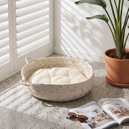 Cotton Rope Pet Bed with Cushion