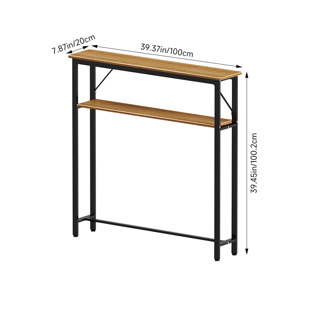 Slim Console Table Entryway 2-Tier Table with Adjustable Feet