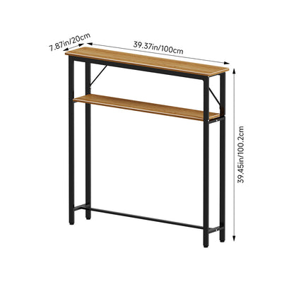 Slim Console Table Entryway 2-Tier Table with Adjustable Feet