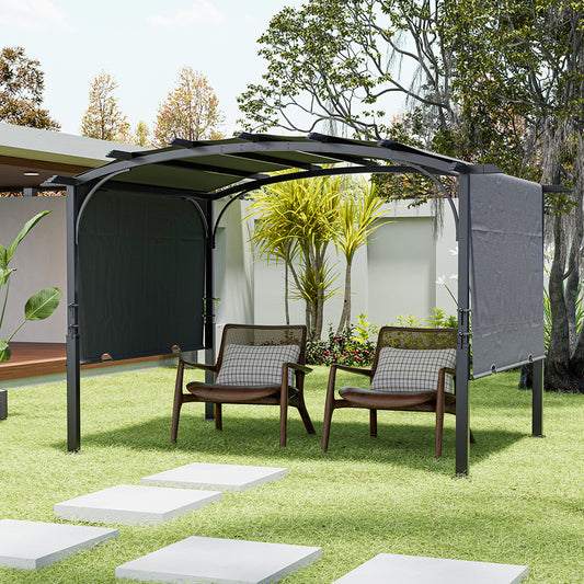 Retractable Arc-Shaped Steel Pergola