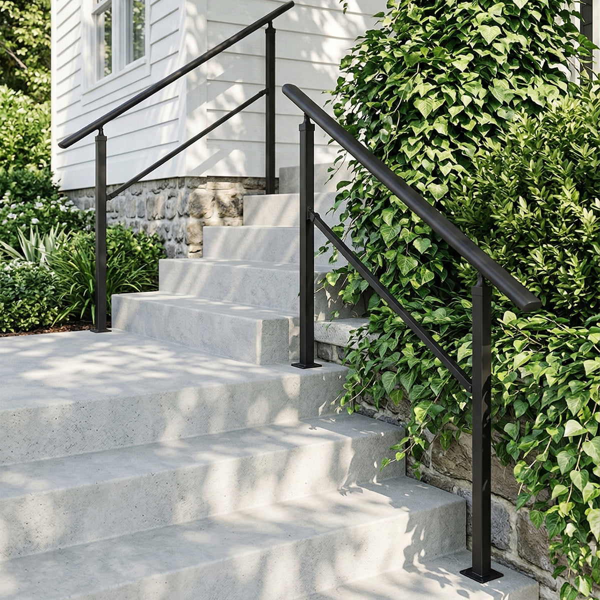 Outdoor Carbon Steel Step Handrail Railing Kit