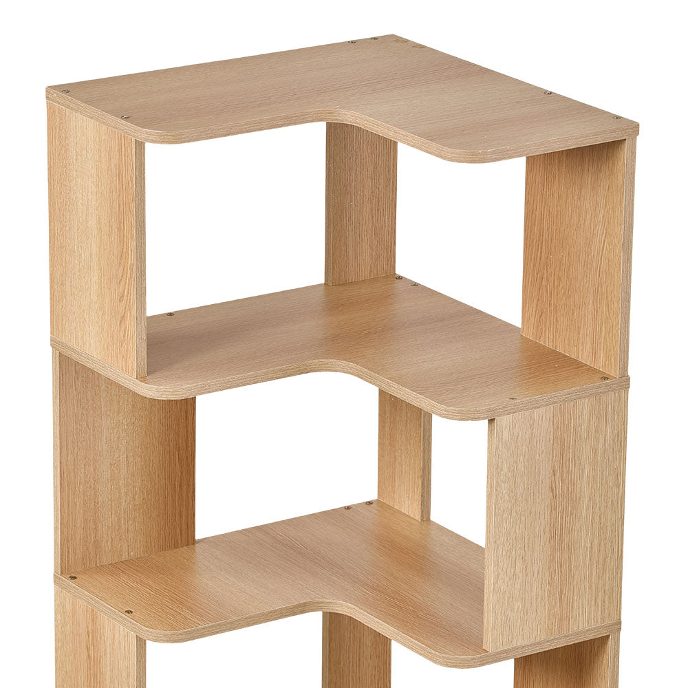 5-Tier Wooden L-shaped Corner Storage Shelf