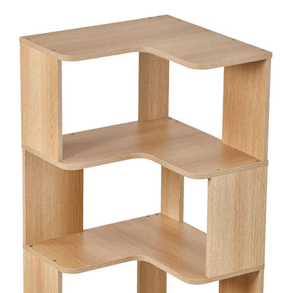 5-Tier Wooden L-shaped Corner Storage Shelf