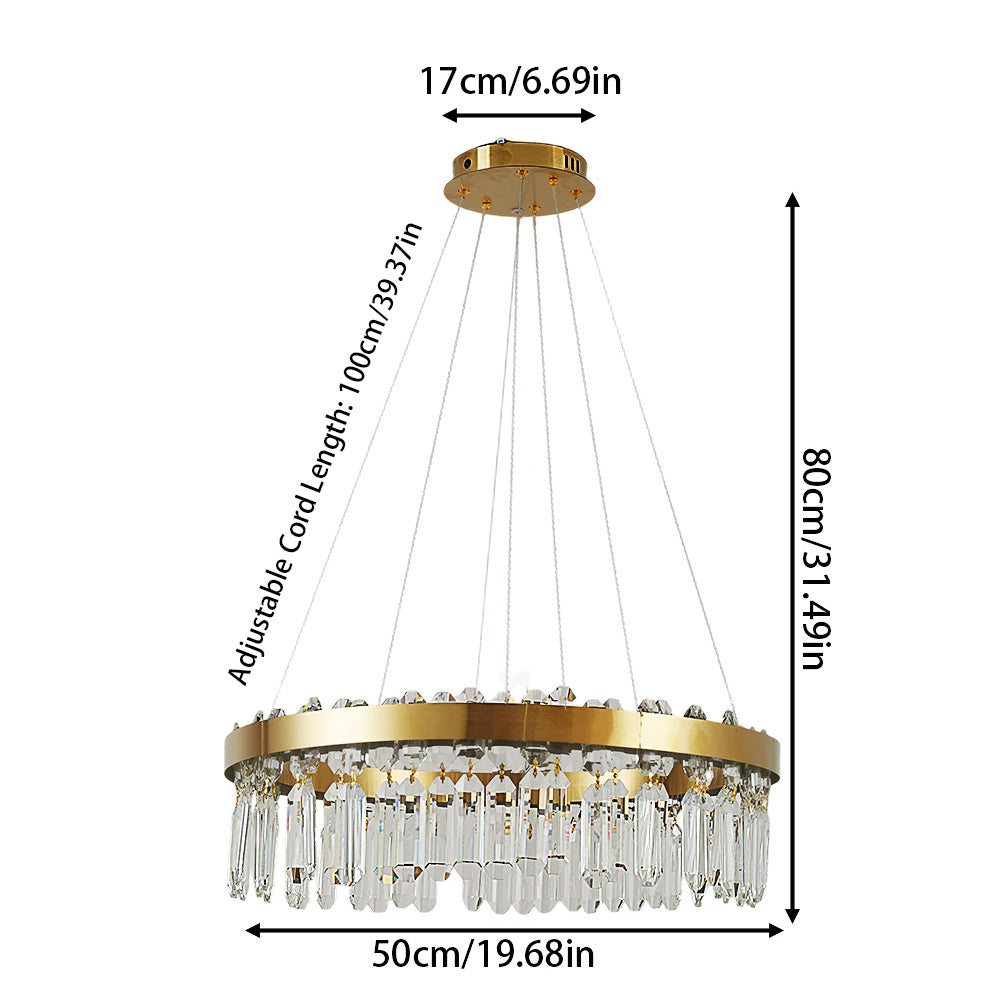 Luxurious Crystal Pendant Light Chandelier with Remote Control