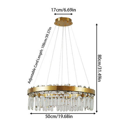 Luxurious Crystal Pendant Light Chandelier with Remote Control