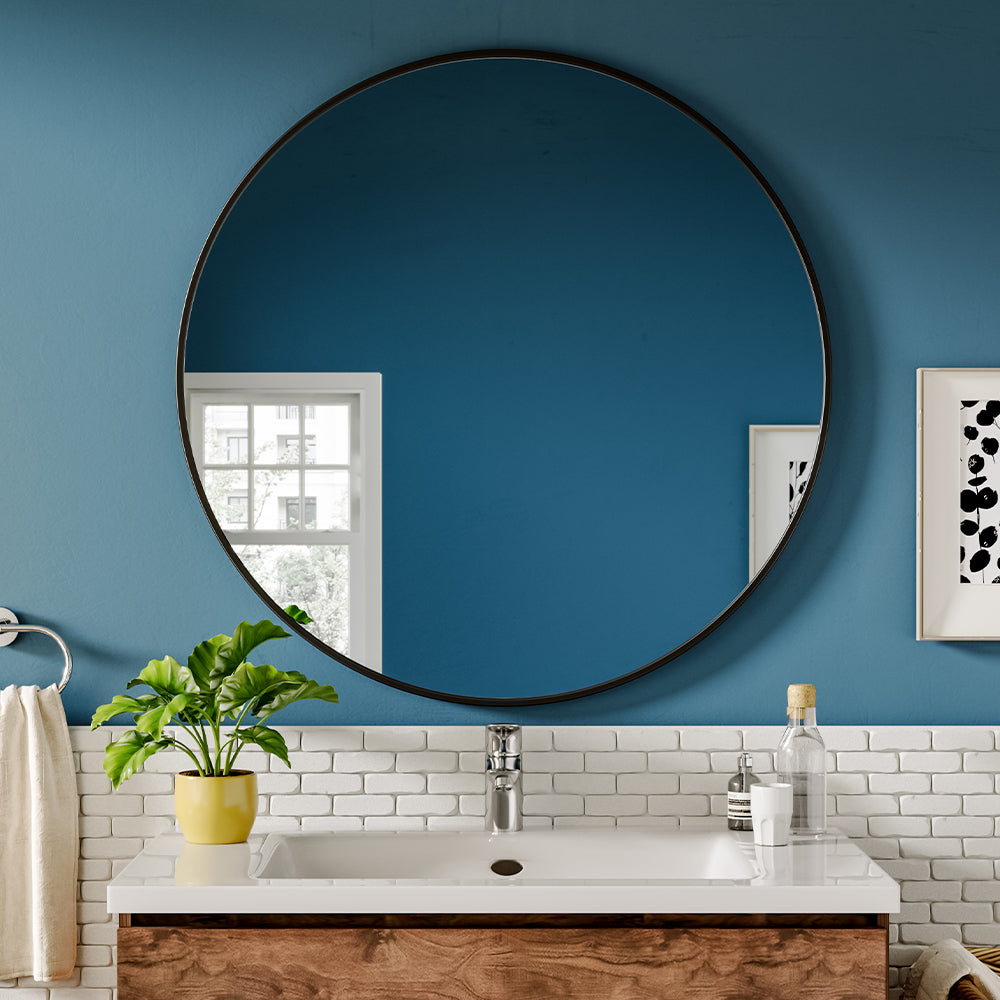 Nordic Round Bathroom Framed Mirror Wall Hanging