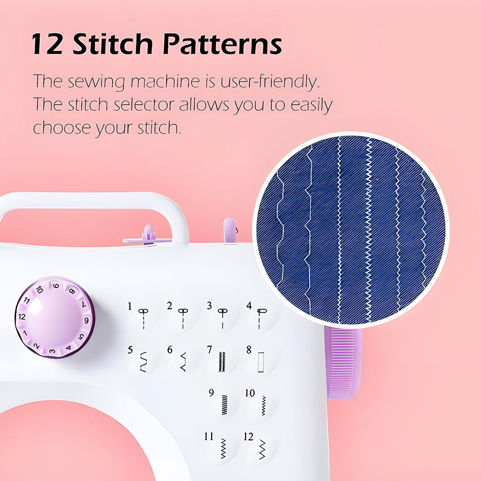 Portable Mini Sewing Machine with 12 Stitches