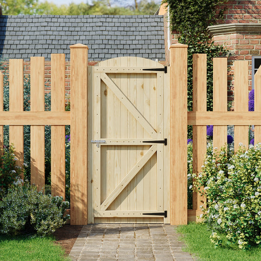 75cm Wide Arched Wooden Garden Gate 180cm High