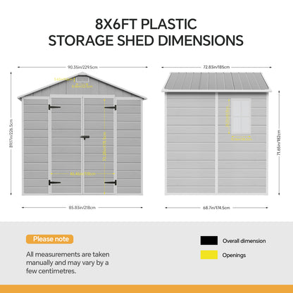 7x6 FT Large Garden Storage Shed