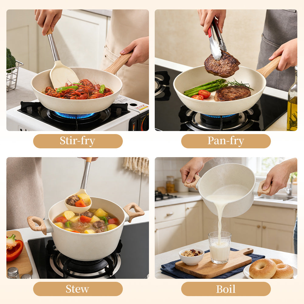17Pcs Nonstick Cookware Set