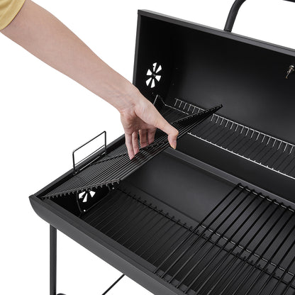 Outdoor Garden Charcoal Smoker BBQ Grill with Wheels