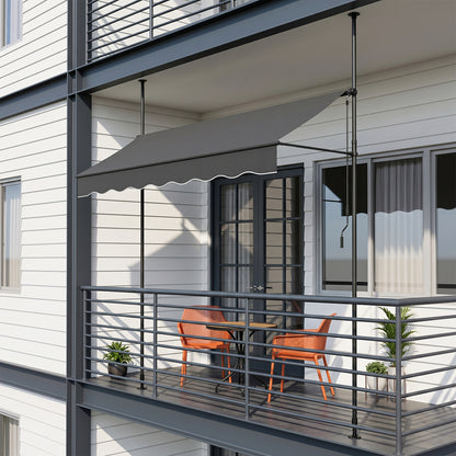 Retractable Awning with Adjustable Support Poles