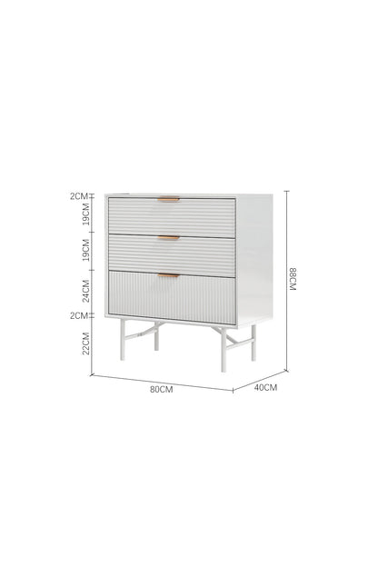 3-Tier Bedroom Striped Storage Cabinet