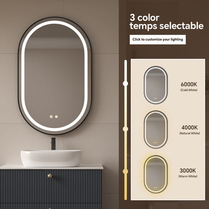 Wall Mounted Oval LED Bathroom Mirror