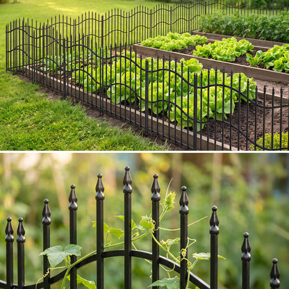 5-Pack Decorative Metal Garden Fence Panels