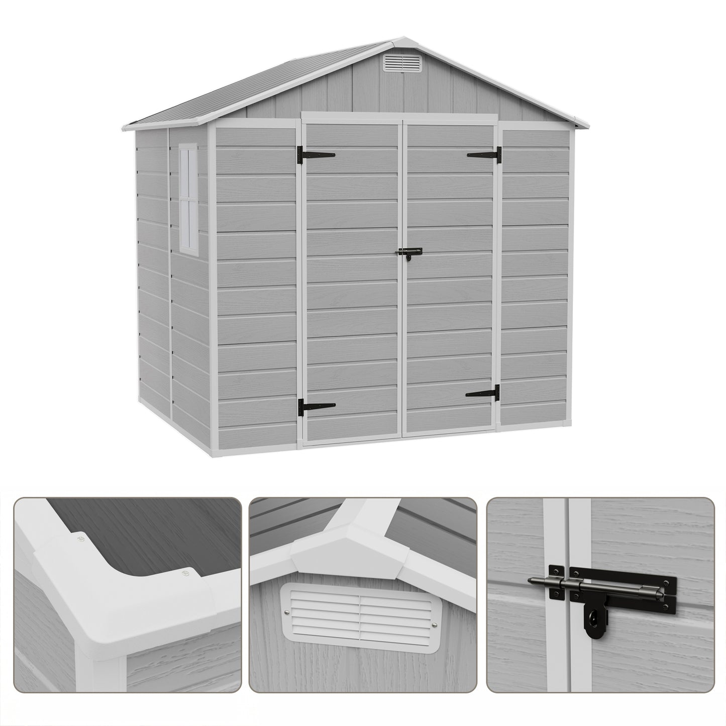 7x6 FT Large Garden Storage Shed
