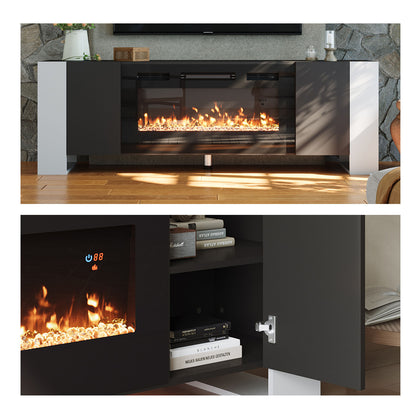 Recessed Electric Fireplace TV Stand with Remote Control