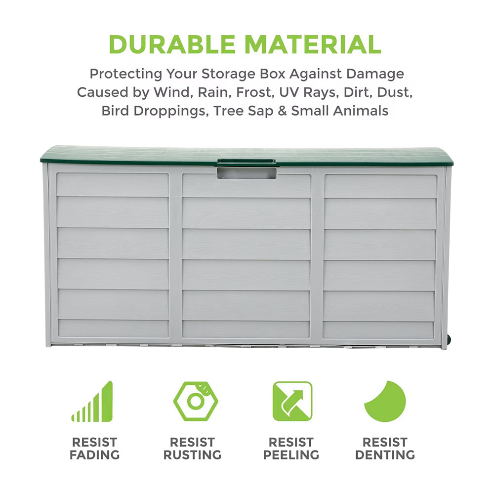 290L Outdoor Storage Deck Box with Wheels