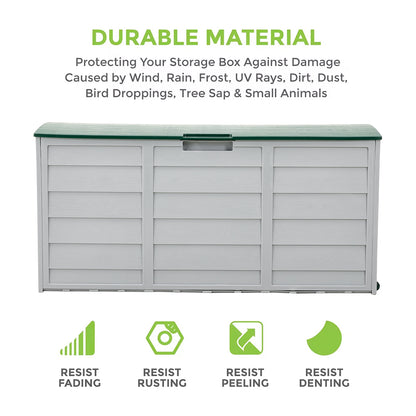 290L Outdoor Storage Deck Box with Wheels