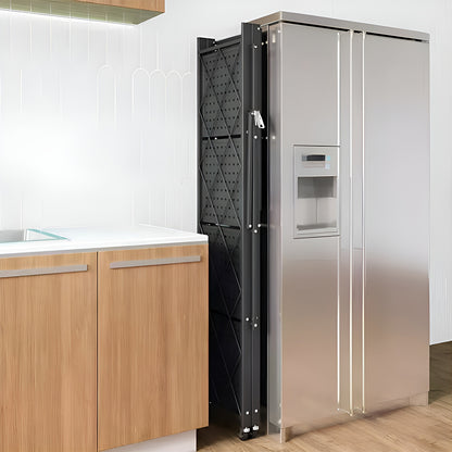 5-Tier Foldable Metal Storage Shelf with Casters