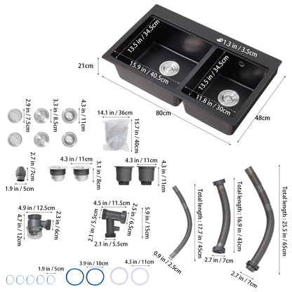 Modern Quartz Resin Composite Kitchen Sink with Waste Kit