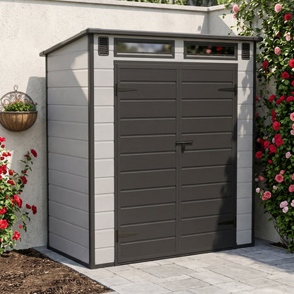 6 x 4FT Outdoor Garden Pent Roof Tool Storage Shed