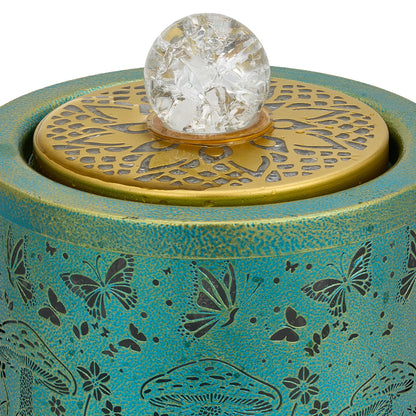 Creative Metal Tabletop Fountain with Light & Enchanted Forest Butterfly Design