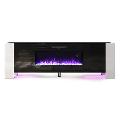 Recessed Electric Fireplace TV Stand with Remote Control