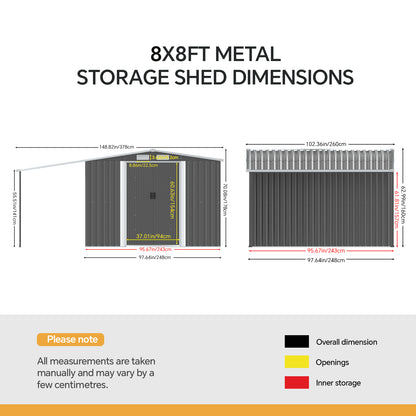 Metal Garden Storage Shed with Side Lean-to