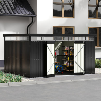 13x10FT Metal Garden Shed with Double Doors