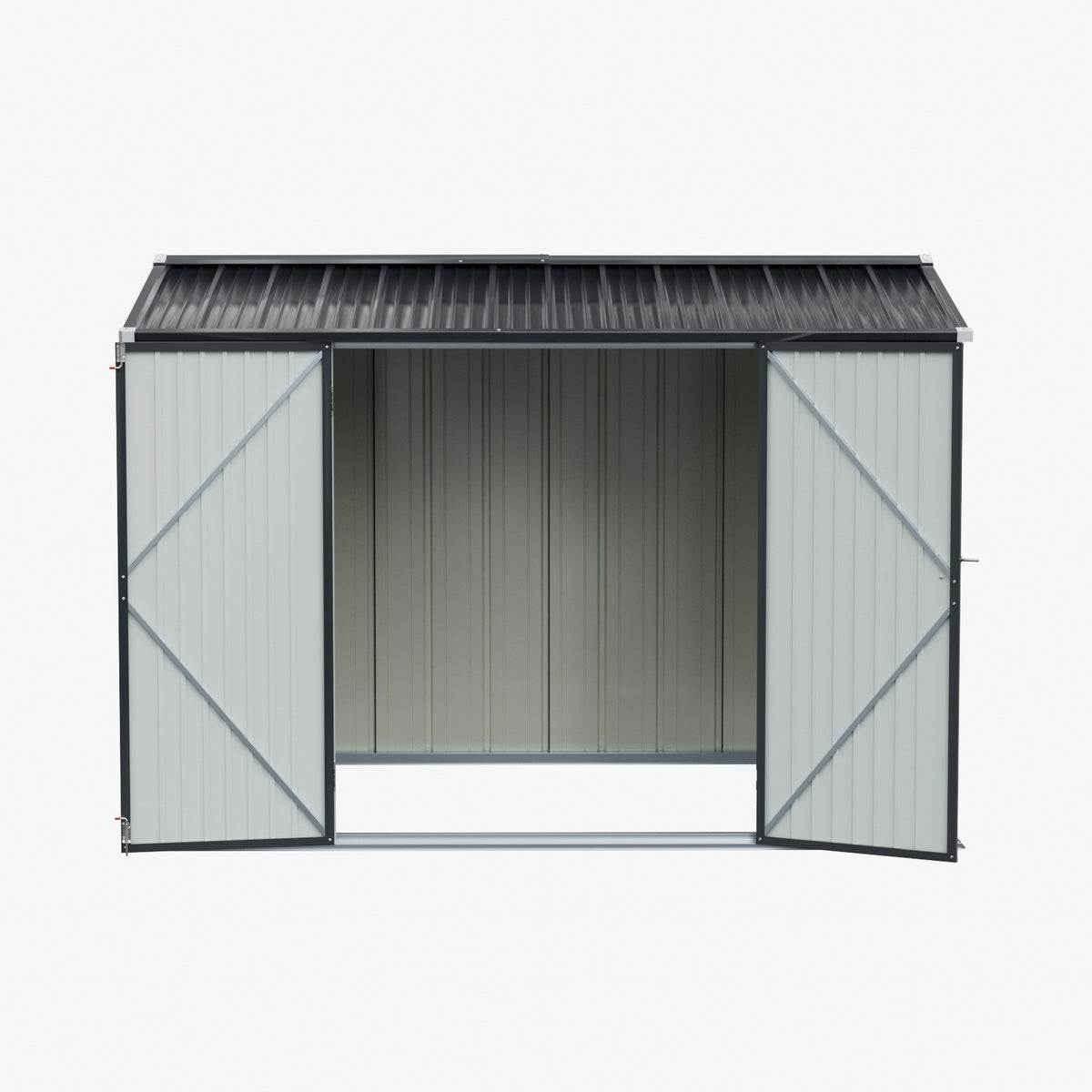 10 x 7 ft Metal Garden Storage Shed with Apex Roof & Double Doors