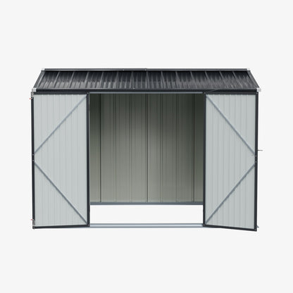 10 x 7 ft Metal Garden Storage Shed with Apex Roof & Double Doors
