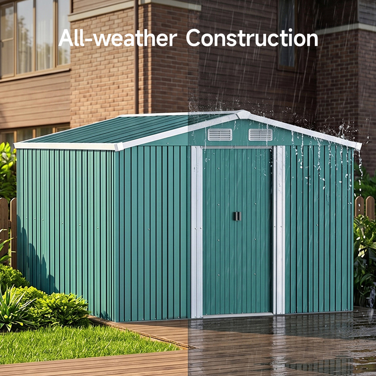 Steel Garden Storage Shed with Apex Roof