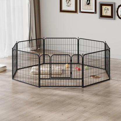 8-Panel Metal Pet Playpen with Gate