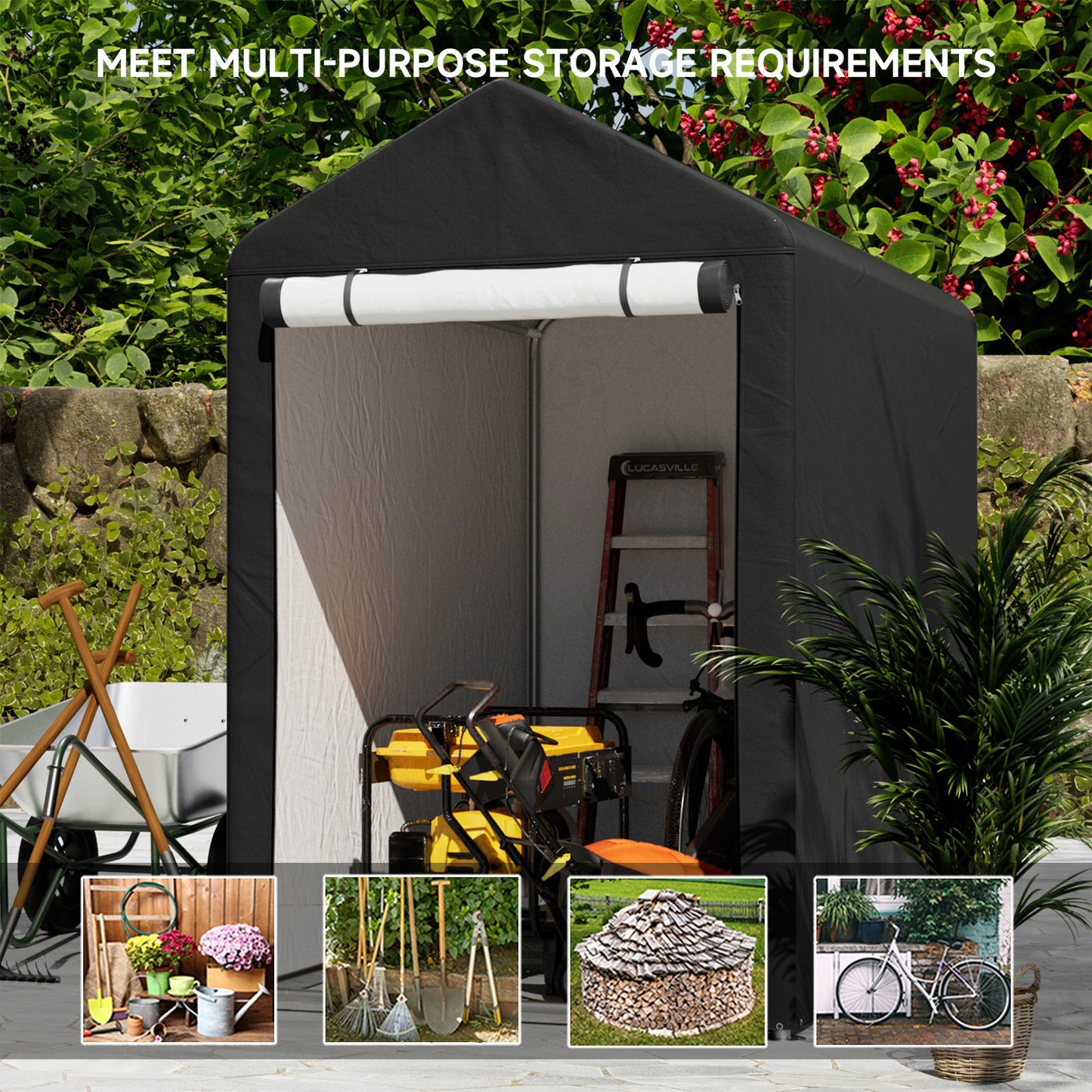 4x6FT Outdoor Storage Shed Bicycle Shelter